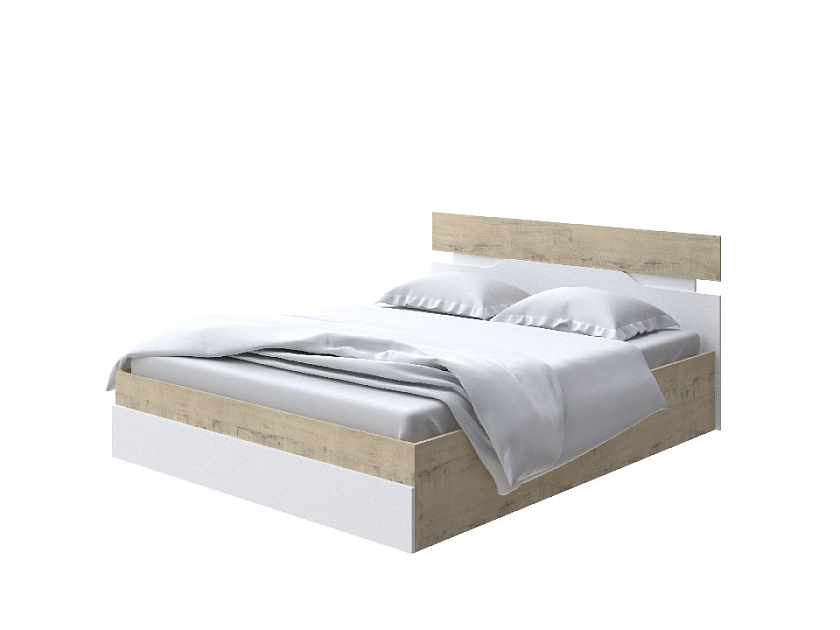 Кровать Milton с подъемным механизмом 160x200 ЛДСП Бунратти/Белый - Современная кровать с подъемным механизмом.