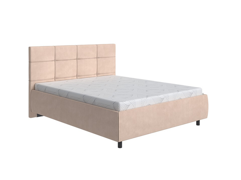 Кровать New Life 80x200 Ткань: Рогожка Тетра Имбирь - Кровать в стиле минимализм с декоративной строчкой