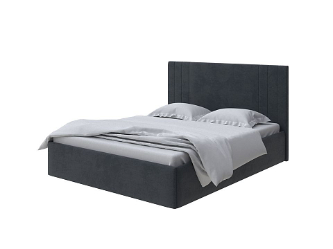 Черная кровать Liberty - Аккуратная мягкая кровать в обивке из мебельной ткани