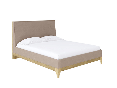 Кровать с высоким изголовьем Odda - Мягкая кровать из ЛДСП в скандинавском стиле