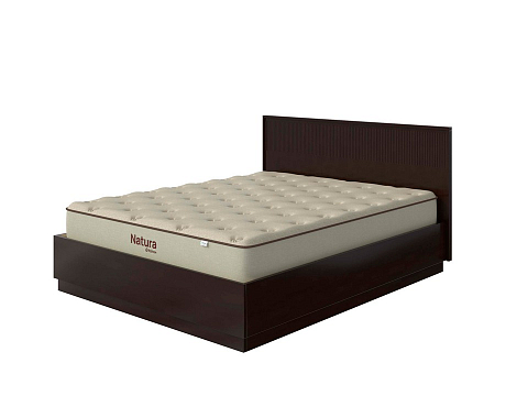 Двуспальная кровать Tempo с подъемным механизмом - Кровать с ПМ с вертикальной фрезеровкой и декоративным обрамлением изголовья