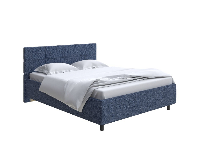 Кровать Next Life 1 160x200 Ткань: Букле Beatto Атлантика - Современная кровать в стиле минимализм с декоративной строчкой