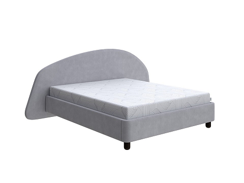 Серая кровать Sten Bro Right - Мягкая кровать с округлым изголовьем на правую сторону