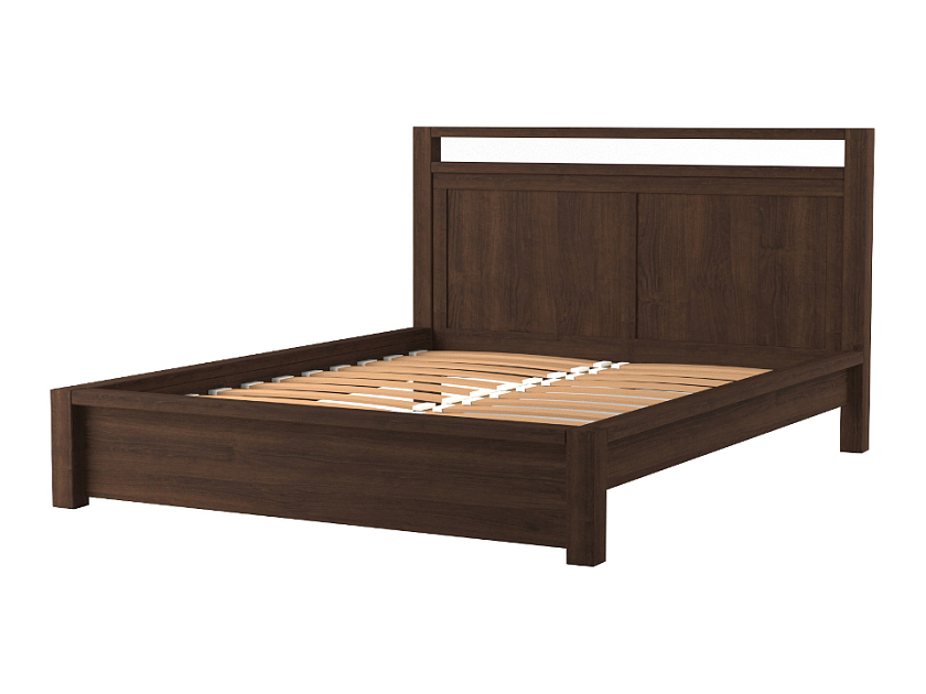 Кровать Fiord 180x220 Массив (сосна) Венге - Кровать из массива с декоративной резкой в изголовье.
