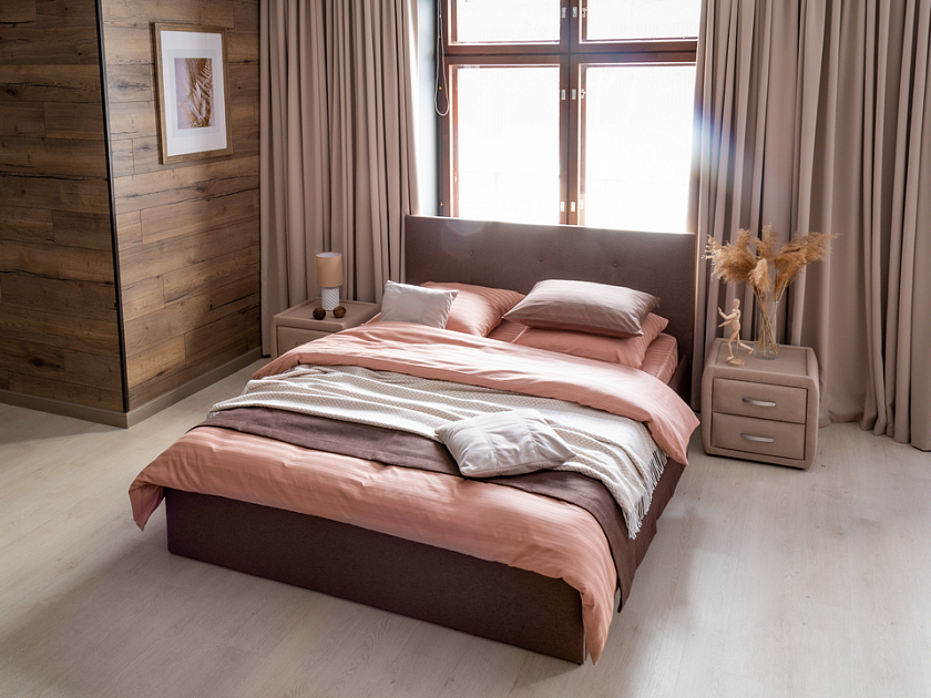Кровать Forsa 180x200 Ткань: Велюр Ultra Суфле - Универсальная кровать с мягким изголовьем, выполненным из рогожки.