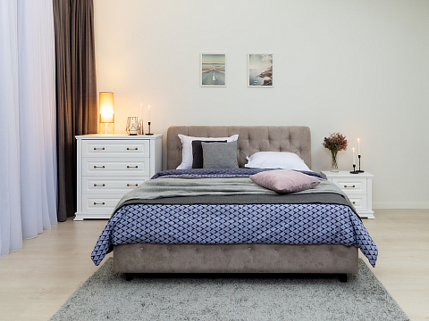 Фиолетовая кровать Next Life 4 - Классическая кровать с изогнутым изголовьем и глубокой пиковкой